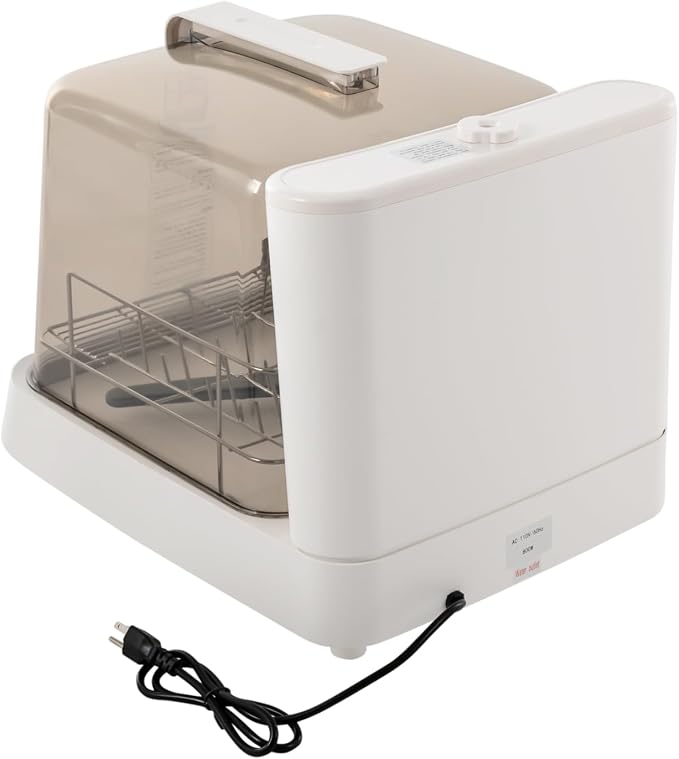 Portable Countertop Dishwasher, Mini Automatic Dishwashing with 1.59Gal Water Tank & 360° Rotating Spray & 3 Washing Programs, Counter top Dishwash for Apartments, Dorms, RVs