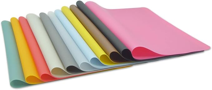 Silicone Placemats, Food-Grade Non-Slip Waterproof, Dining, Stain Resistant, Countertop Protector, Kitchen Counter Mat, Heat Resistant, Baking mat Dishwasher Safe (15.7x11.8Inch-4pack, Rose)
