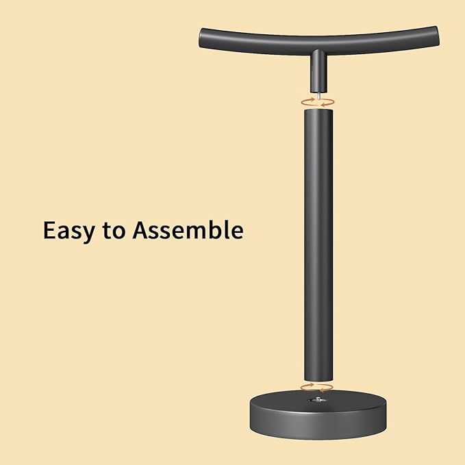 YUMORE Hand Towel Holder Stand for Bathroom & Kitchen, Freestanding T-Shape Fingertip Towel Rack with Anti-Scratch Weighted Base, Matte Black