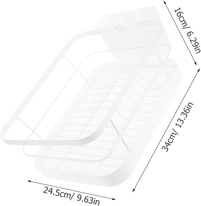 Garneck Kitchen Dish Drying Rack Over Sink, White Large Capacity Plate and Bowl Drainer with Chopstick Holder, Countertop Storage Organizer for Home Kitchen, Holds 9 Plates and 12 Bowls