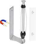 MONEER Magnetic Paper Towel Holder for Frige, One-Hand Operable Paper Towel Holder, Self-Adhesive, No Drill Magnet Paper Towel Holder for Kitchen, Refrigerator, RV, Garage (Silver)