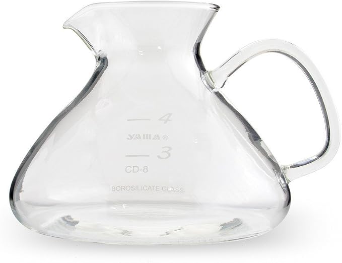 Yama Glass Silverton 16oz Coffee & Tea Brewer - Heat-Resistant Borosilicate Glass with Black Wood Base and Stainless Steel Filter