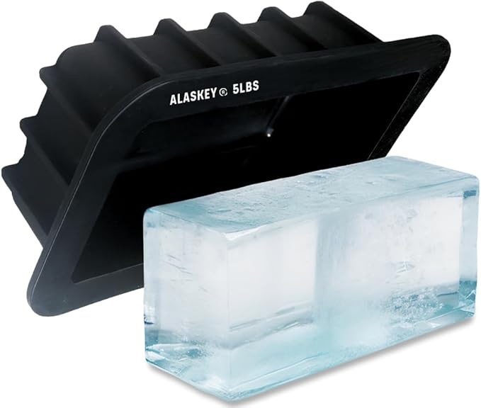 Alaskey® Extra Large Ice Block Mold 5 lbs (Single) | Create Perfect Reusable Ice Bricks | Professional Silicone Mold for Crafting Giant Ice Cubes, Ideal for Ice Baths, Coolers, Bartender Accessories
