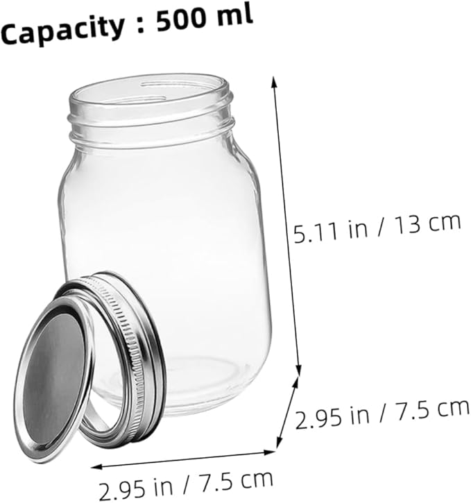 GANAZONO 6pcs Jars with Airtight Lids Reusable Containers for Jam Syrup and Honey Storage Fruit Jelly Cans for Outdoor Use and Meal Prep