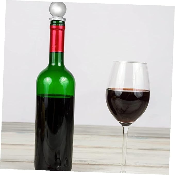 24pcs Glass Ball Wine Bottle Stoppers Portable Aroma Container Sealer with Silicone for Freshness Preservation and Beverage Protection