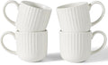 famiware Coffee Mugs Set of 4, Starlight 11 oz Mug Cup Set with Handle for Coffee, Tea, Cocoa, Milk - Ceramic Stoneware Mug Set, Matte White