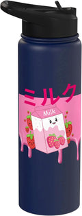 Retro 90s Japanese Kawaii Strawberry Milk Shake Carton Funny Stainless Steel Insulated Water Bottle