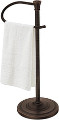 Bronze Bath Hand Towel Holder Stand,Stainless Steel 16 Inch Free Standing Towel Rack,Heavy Weight Towel Bar for Bathroom Vanity Countertop &Kitchen