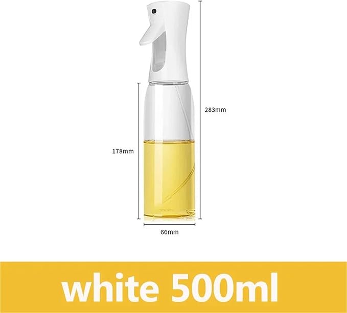 Oil Sprayer, 3pcs 200/300/500ml Oil Spray Bottle BBQ Cooking Sprayer Kitchen Baking Empty Vinegar Dispenser,for Kitchen, Air Fryer(500ml white)