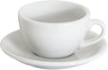 Loveramics Cappuccino Cup with Saucer, 8 oz Ceramic Coffee cup with Round Bottom for Cappuccino, Latte, Tea, Espresso, Thick-walled Stoneware Cup Set for Barista - Regular Colours (White, 8OZ)