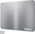 9 inches x 6.5 inches Stainless Steel Plate for Magnets, 3M Adhesive Back, Mounting Screws, Ideal for Magnetic Shelf, Spice Holders, Colorful Magnets as a Gift. Mount Anywhere! (Silver, 1 Pack)