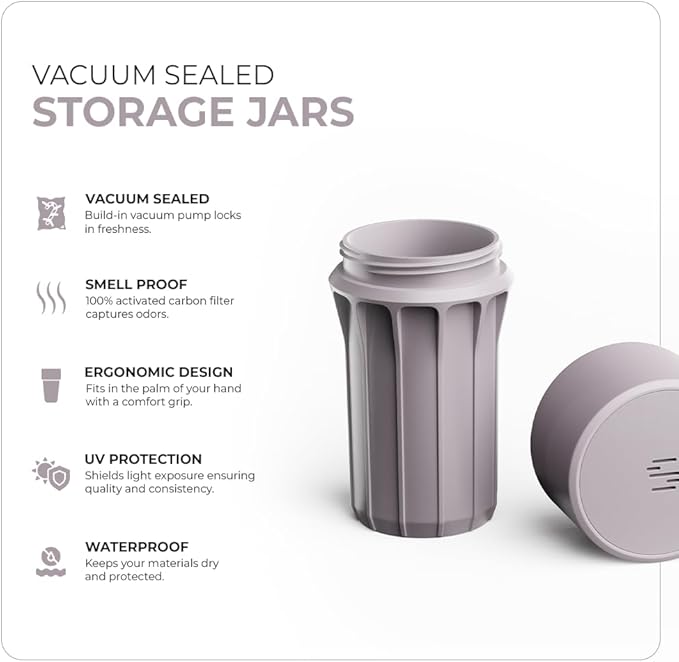 Staze Air Tight Smell Proof Container (148ml) – Vacuum Seal Jar - Waterproof Food Storage Canister, Portable Small Smell Proof Jar for Coffee, Herb, Spice & Gummies - (COSMIC TRIO)