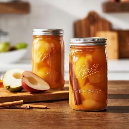 Ball Glass Mason Jars with Lids and Bands, Used for Canning, Pickling, Juice, Jam, Jelly (Quart, 32 Ounce (Pack of 4))
