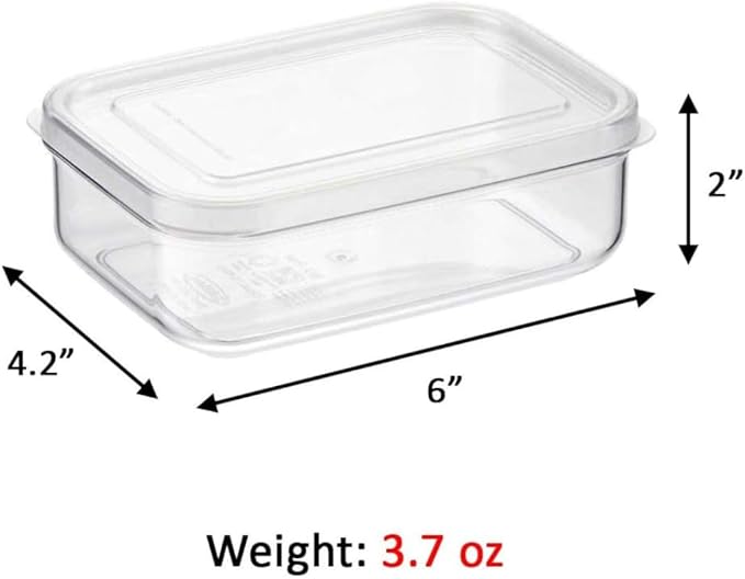 Lustroware Micro Clear Transparent Food Storage Containers with Lids – BPA-Free, Shatterproof, Dishwasher & Microwave Safe, 21oz Stackable Refrigerator Organizer Bins, Made in Japan, Set of 12