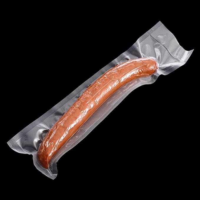 100 Pack Clear Vacuum Bags 3.9x9.8 inch (Inside Size 3.5x9.4 inch) for Food Saver Flat Open Top Embossed Vacuum Sealer Bag Food Storage Packaging Pouch with Tear Notch