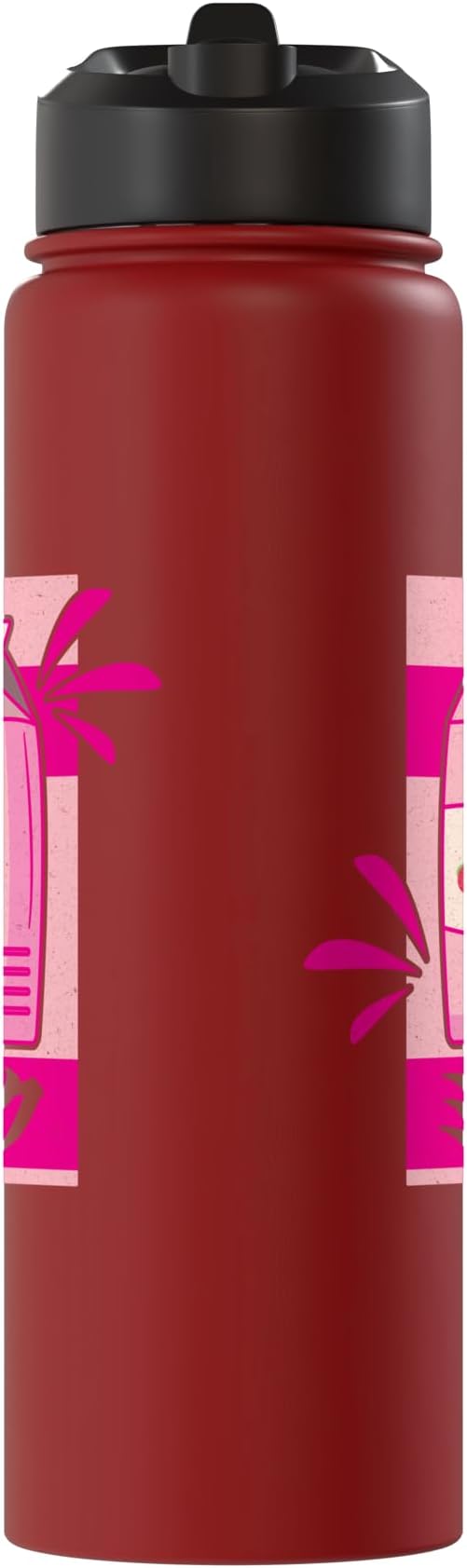Kawaii Japanese Pink Retro 90s Strawberry Milk Carton Stainless Steel Insulated Water Bottle