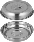 Housoutil Camping Accessories 2pcs Cheese Melting Dome Steel Round Basting Steaming Cover with Handle Food Cover Protector Universal Lid for Pots Pans Skillet Flat Griddle Grill 28cm Indoor Grill