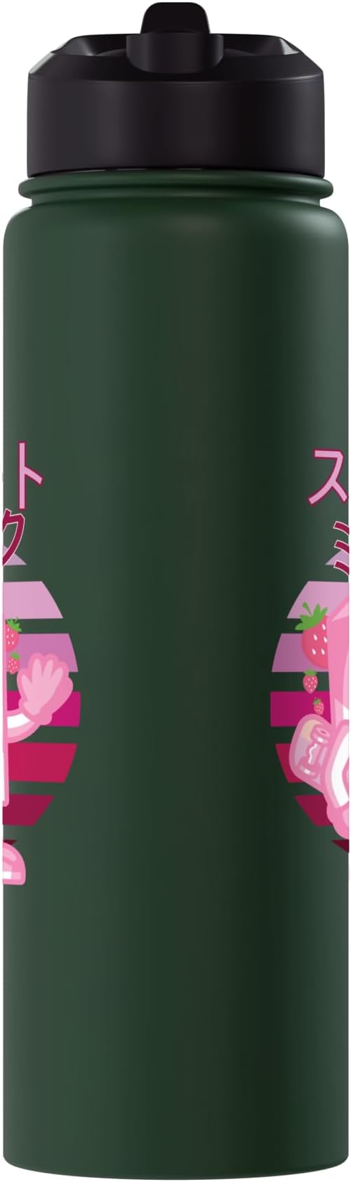 Retro 90s Japanese Skateboarding Strawberry Milkshake Carton Stainless Steel Insulated Water Bottle