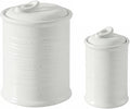 Nihow Food Storage Jar,Ceramic Canister Sets for The Kitchen,Set of 2,White | Air Tight Lid,For Flour/Sugar/Rice/Coffee/Cookies/Candy,Kitchen Counter Canister/Dishwasher Safe