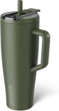 BrüMate Era Flip 40oz Tumbler with 100% Leakproof Covered Straw Lid | Hygienic Covered Straw | Insulated Stainless Steel Water Bottle with Handle | Cup Holder Friendly | BPA-Free (OD Green)