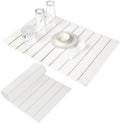 Large Stone Dish Drying Mats for Kitchen Counter 24"(L)×16"(W) Foldable Quick Dry Stone Dish Drying Mats Kitchen Absorbent Diatomaceous Earth Drying Stone Mat for Dishes Bottles Cups White