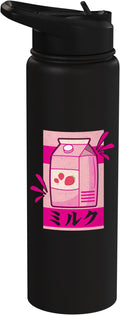 Funny Kawaii Japanese Strawberry Milk Shake Carton Milkshake Stainless Steel Insulated Water Bottle