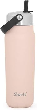 S'well Recycled Stainless Steel Explorer with Flip Straw Lid, 24oz, Himalayan Salt, Triple Layered Vacuum Insulated Containers Keeps Drinks Cold for 36 Hours and Hot for 8