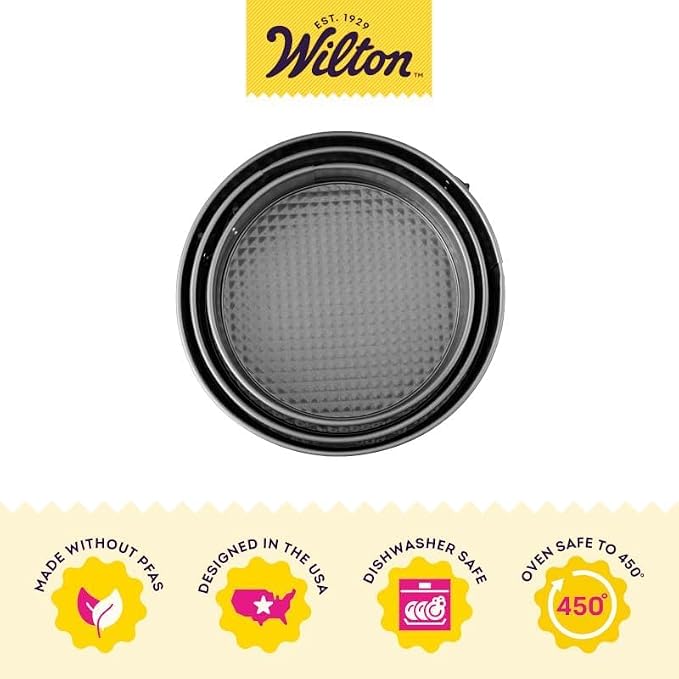 Wilton Gold Non-Stick 8,9,10 in Springform Cheesecake Pan Set, Stainless Steel Bakeware, Made without PFAs, Packaging May Vary