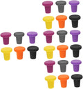 OUNONA 24pcs Silicone Wine Stoppers Airtight Seal for Wine Bottles Multi-color Silicone Beverage Sealers Prevents Leakage for Home and Bar Use