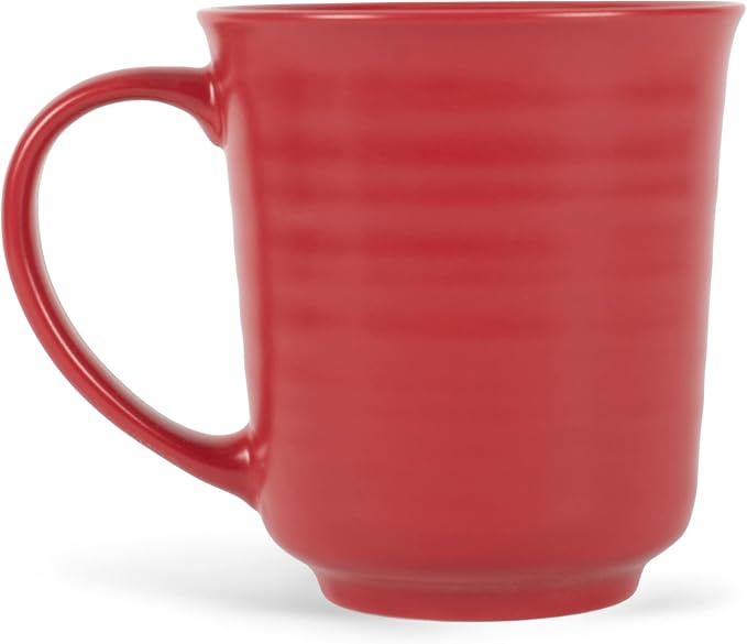 Elanze Designs Red Matte Glaze Finish 17 ounce Stoneware Coffee Cup Mugs Set of 4