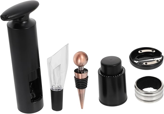 Rotary Wine Opener Set Vacuum Wine Stoppers and Pourer for Enthusiasts Professional Grade Tools for Home and Parties
