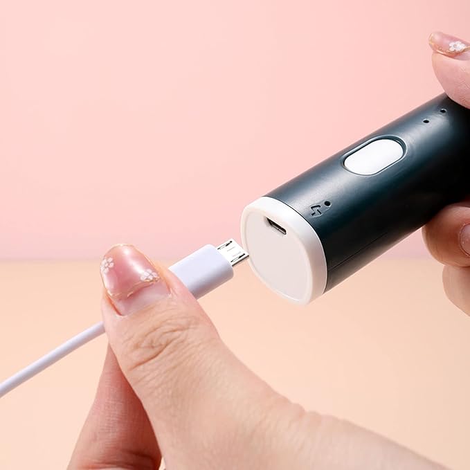 Mini Electric Stirrer Cordless Rechargeable Milk Frother 3 Speed Handheld Mixer Wand with 2 Eggbeater Heads for Coffee Home Kitchen Blackish Green