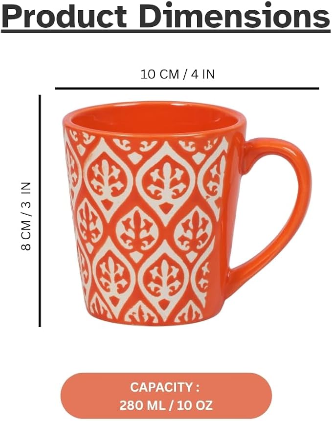 Servo Best Handmade Ceramic Coffee Mugs Set Of 4, 5 oz Tea Cups with Handle, Mug Sets for Coffee, Tea, Hot Cocoa, Milk, Microwave and Dishwasher Safe, Cups for Men Women Mug Lovers, Housewarming Gift