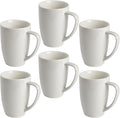 homEdge Porcelain Mug Set, 12 Ounces Cup for Tea, Latte, Mocha, Hot Chocolate, Set of 6, White