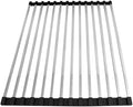 Roll-up Dish Drying Rack 43x33cm Foldable Square Tubes Stainless Still Over The Sink Dish Rack Roll Up Dish Drainers for Kitchen Sink Counter(Color:Tobes - 12)(Tobes - 20,50x33cm)