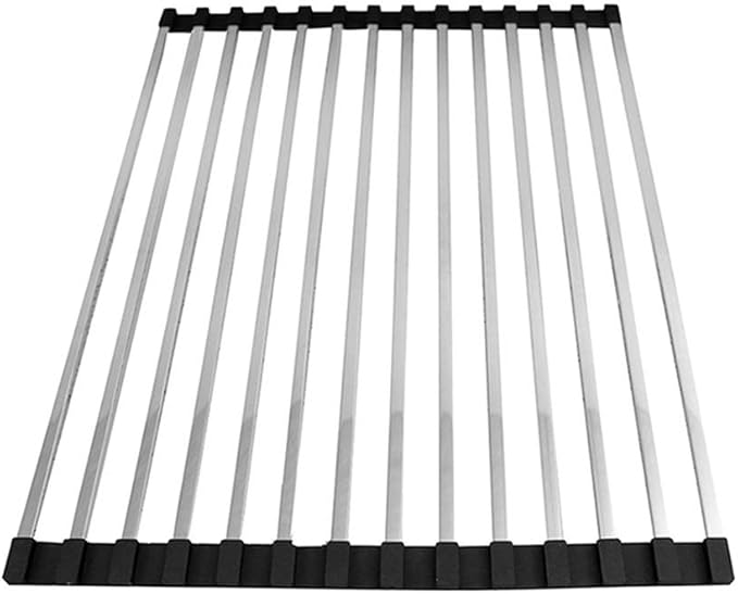 Roll-up Dish Drying Rack 43x33cm Foldable Square Tubes Stainless Still Over The Sink Dish Rack Roll Up Dish Drainers for Kitchen Sink Counter(Color:Tobes - 12)(Tobes - 20,52x33cm)