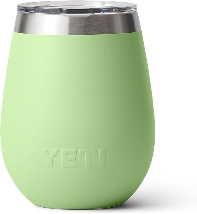 YETI Rambler 10 oz Wine Tumbler, Vacuum Insulated, Stainless Steel with MagSlider Lid, Key Lime
