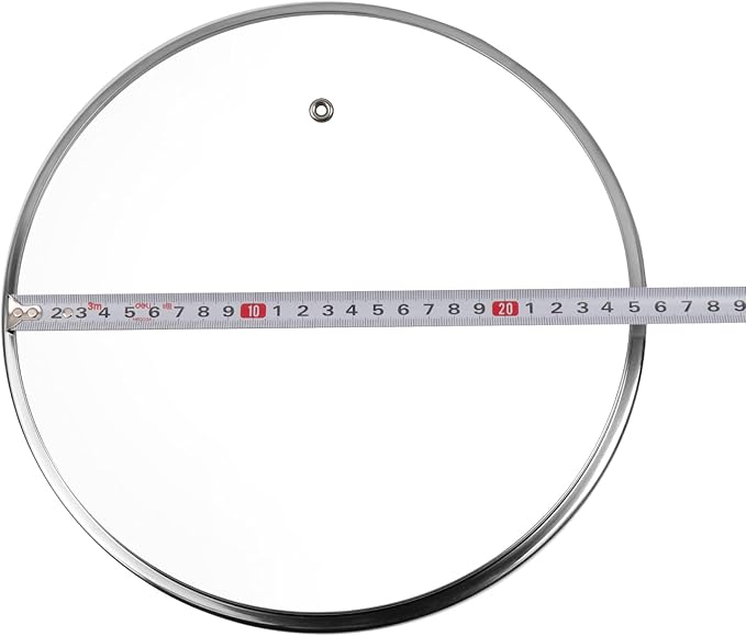 10 Inch Clear Glass Pot Lid for Frying Pan Replacement Cover Can Withstand 356°F (180℃) with Stainless Steel Arch Bridge Handle,Matte Silver