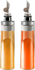 TINMIX Glass Olive Oil Dispenser Bottle for Kitchen 22OZ/650ML Oil and Vinegar Dispenser with Stainless Steel Pour Spout and Labels
