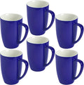 homEdge Porcelain Mug Set, 16 Ounces Cup for Tea, Latte, Mocha, Hot Chocolate, Set of 6, Navy