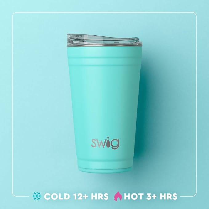 Swig Life 24oz Party Cup, Stackable Insulated Party Cup with EZ Flow Lid, Cup Holder Friendly, Dishwasher Safe, Stainless Steel, Large Travel Tumbler for Hot and Cold Drinks (Wild Thing)
