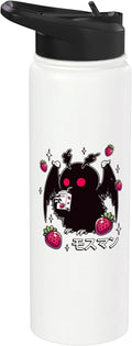 Kawaii Strawberry Milk Shake Carton Mothman Stainless Steel Insulated Water Bottle