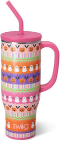 Swig Life 30oz Mega Mug, Halloween 30oz Tumbler with Handle and Straw, Large Insulated Tumblers, Cup Holder Friendly Travel Mug, Stainless Steel 30 oz Tumbler, Insulated Water Bottle (Trick or Treat)