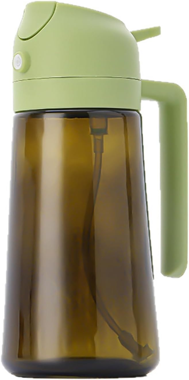 Oil Sprayer, 2pcs 2-in-1 470ml Light Blocking Brown Oil Sprayer For Cooking Dispenser Bottle For Kitchen Seasoning Tools,for Kitchen, Air Fryer(Green)