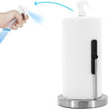 Paper Towel Holder with Spray Bottle, Countertop Kitchen Paper Towel Dispenser, Featuring Spring Arm and Weighted Base for One-Handed Operation (Brushed Nickel)