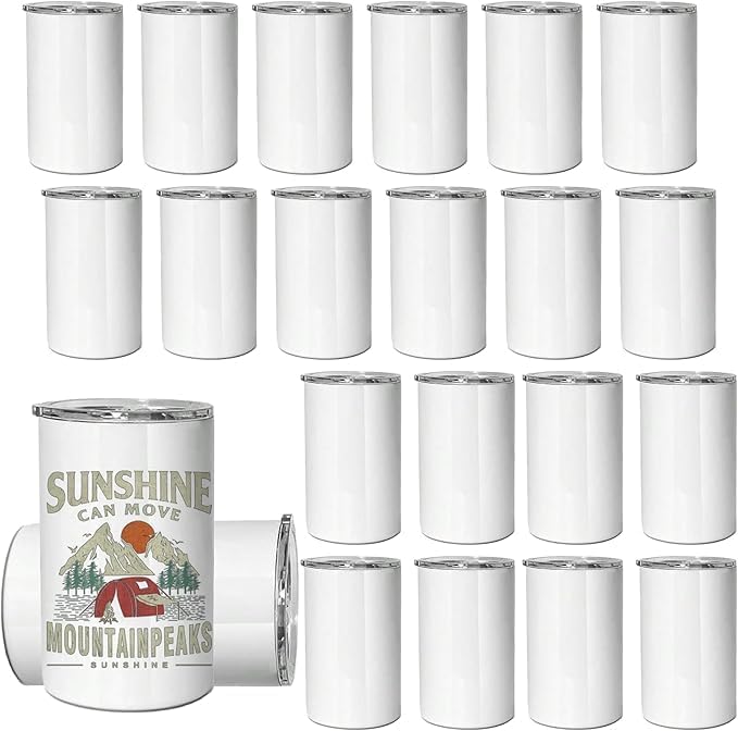 12oz Sublimation Tumblers with Lids and Straws,Blanks Straight Skinny Kids Tumblers,Double Wall Vacuum Insulated Tumbler for Hot and Cold Drinks, Travel Tumblers for Coffee, 30 Pack