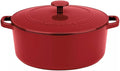 Cuisinart Chef's Classic Enameled Cast Iron Dutch Oven with Lid, Porcelain Enameled Interior, Oven Safe, Induction Compatible, 7-Quart, Round, Venice Red