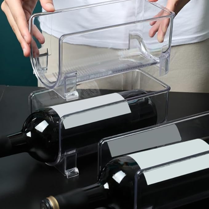 Cabilock Stackable Drawer Style Wine Rack 2-Pack Compact Bottle Holder Organizer 8.07X3.93X4.01In for Kitchen Bar Home Party Events