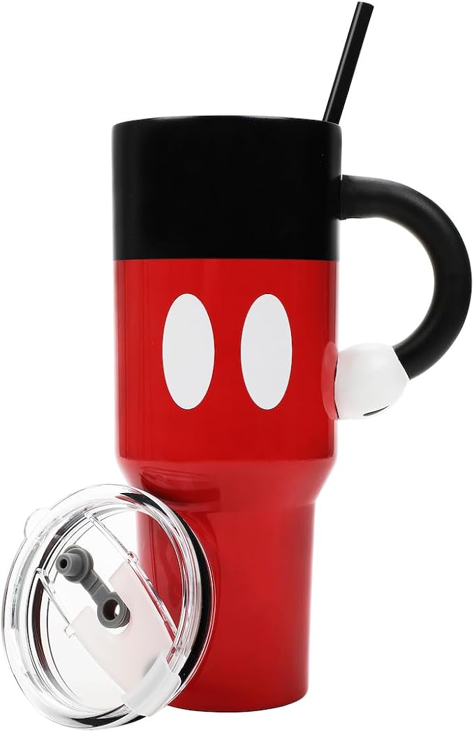 Disney Mickey Mouse 40 Oz Stainless Steel Tumbler With Sculpted Arm Handle