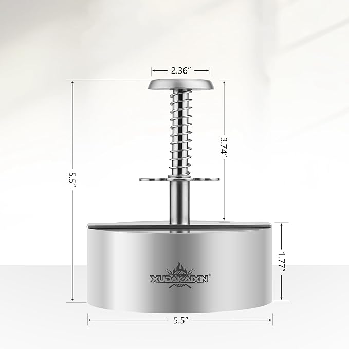 Hamburger Press Patty Maker,304 Stainless Steel Burger Press, Non-Stick Patty-Making molds Suitable for Beef, Vegetables, and Burgers. BPA-Free,Dishwasher Safe (5.5")